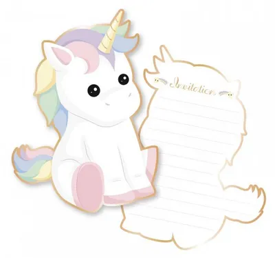 Immagine prodotto di PartyPro set di 8 inviti per bambini unicorno