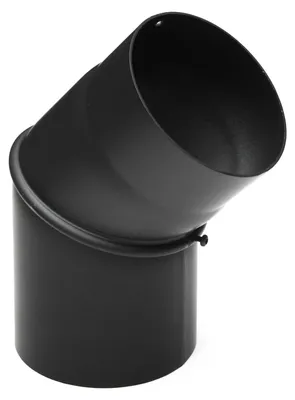 Produktbild von Raik Basic Rauchrohrbogen 150mm schwarz 0–45° ohne Tür für Rauchrohr / Ofenrohr