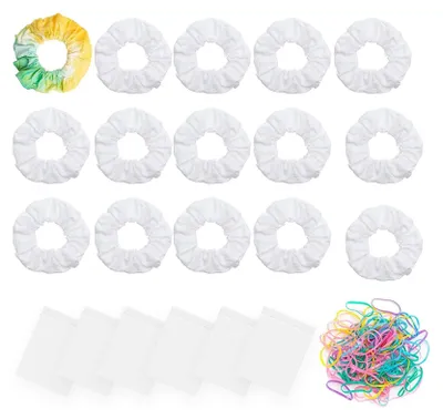 Produktbild von 15 Stück Weiße Baumwoll-Scrunchies für Haaraccessoires