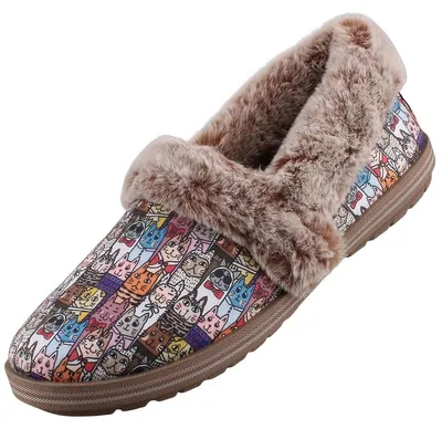 Immagine prodotto di Skechers BOBS Too Cozy - Ciabatte da casa da donna, modello Chic Cat, colorate, taglia 33347-MLT, con fodera
