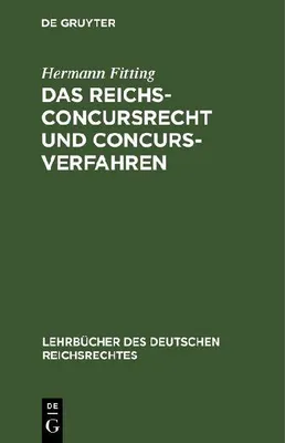 Produktbild von Das Reichs-Concursrecht und Concursverfahren