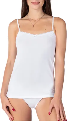 Produktbild von Bellivalini Damen Unterhemd aus Baumwolle mit Spitze BLV50-221 (Weiß, XL )