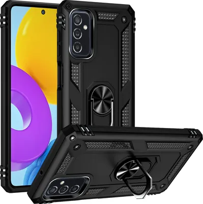 Obrázek produktu pro Pouzdro pro Samsung Galaxy M52 5G dvouvrstvé robustní, vojenská ochrana pouzdro s držákem prstenu a stojánkem černé