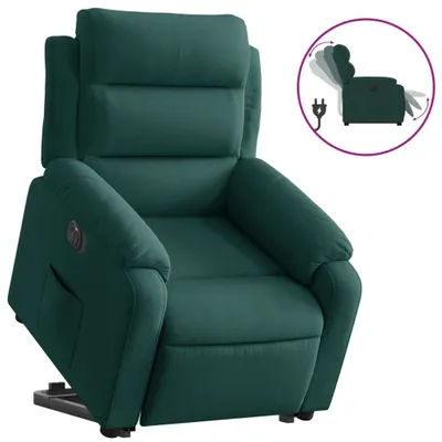 Image de Fauteuil inclinable électrique vert foncé velours