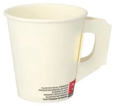 Productafbeelding van STARPAK 89271, papieren drinkbeker met handvat, 0,18 liter, wit