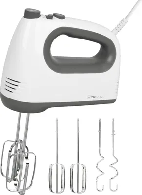 Produktbild von Clatronic Mixer mit kraftvollen 400 Watt-Motor | Handmixer mit Turbostufe & 5 Geschwindigkeitsstufen | inkl. spülmaschinengeeigneten Edelstahlquirle und -knethaken | HM 3775