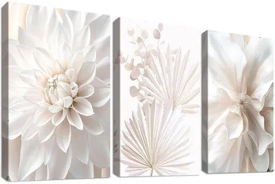 Produktbild von Holzwandkunst - Boho minimalistische Blumen - 90 x 40 cm - Wohndekoration - Ideal für Schlafzimmer und Wohnzimmer