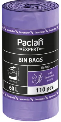 Image de Sacs poubelle parfumés à la lavande, 60 l, 110 pièces - Paclan