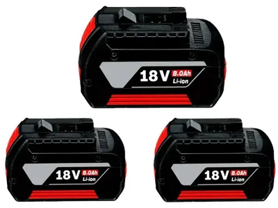 Image de Batterie rechargeable, capacité de 8000 mAh, compatible avec les outils 18V, lot de 3, modèle 18V-c