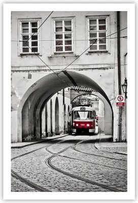 Produktbild von Poster - Poster ohne Rahmen - Tschechisch Straßenbahn Prag - 61x91,5 cm - Wand Bild - Wanddeko - Wandbilder - Kunstposter - Wandposter - Bilder - Kunstdruck - Wanddekoration - Wandbild P2XPA61x91-4193