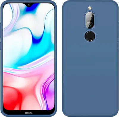 Image de Etui Redmi 8, étui de protection en silicone liquide résistant aux chocs et aux rayures pour Xiaomi Redmi 8 Bleu