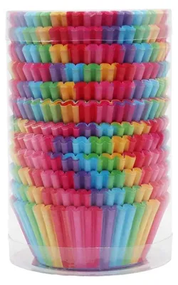 Image de 200 pièces arc-en-ciel Moules à muffins Cupcake Wrapper Papier cas Liners