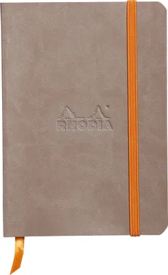 Produktbild von Rhodiarama Notizbuch Softcover A6 72 Blatt liniert taupe 90g, mit Gummizugverschluss