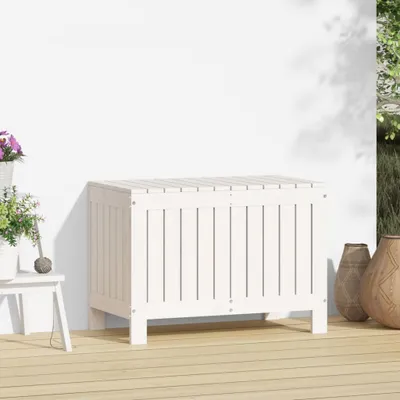 Produktbild von vidaXL Gartentruhe Weiß 76x42,5x54 cm Massivholz Kiefer