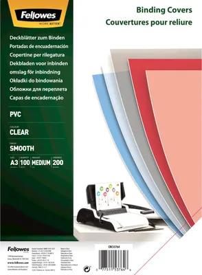 Produktbild von Fellowes Deckblatt A3 transparent 200 Mikron