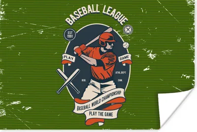 Produktbild von MuchoWow® Poster Baseball - Baseball - Retro 180x120 cm - Fotoplakat