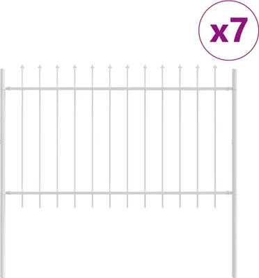 Produktbild von vidaXL Gartenzaun WOERDEN 7 stk. 11,9 x 0,8 m Weiß