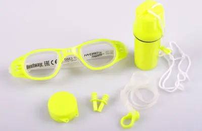 Image de Bestway kit de natation lunettes pince-nez bouchons d'oreilles boîte de plage lunettes , couleur:vert jaune