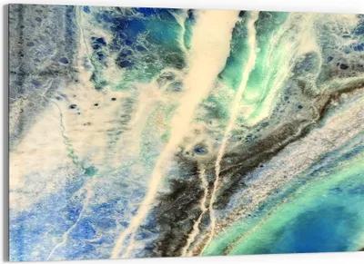 Produktbild von DEQORI Glasbild Echtglas 90x60 cm 'Meeresfarbenspiel' Wandbild Bild modern Deko