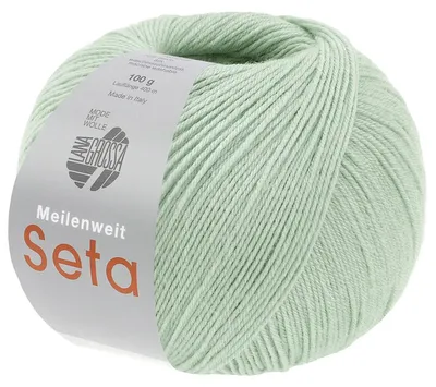 Produktbild von Lana Grossa MEILENWEIT 100 g SETA 4-fach Sockenwolle mit Seide, hochwertiges Garn Farbe 061 - Minttürkis