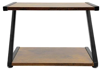 Produktbild von Druckerständer - Druckerregal - Z-förmig - 2 Ebenen - Kohlenstoffstahl & MDF - Fachabstand 25 cm - Traglast 10 kg - 44×28×29 cm - Braun
