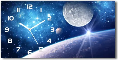 Immagine prodotto di Orologio da parete in vetro – 60x30 cm - Quadro in vetro - Orologio in vetro - Vetro temperato - Lancette bianche - Luna