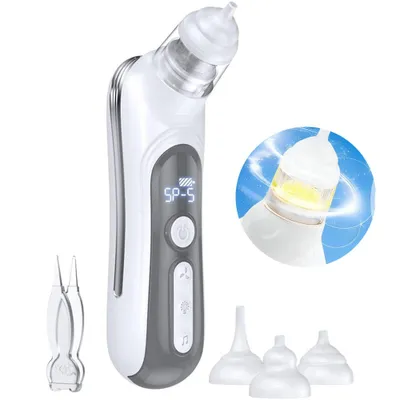 Produktbild von Nasensauger Baby Elektrisch, Elektrischer Nasensauger für Babys,mit 3 Silikondüsen, LED-Display, Musik & Lichtfunktion,Nasensauger für Neugeborene
