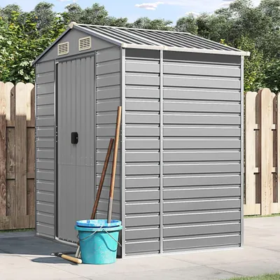 Zdjęcie produktu dla VidaXL Szopa ogrodowa 191x130x198 cm stal ocynkowana jasnoszara