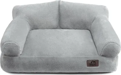 Image de Petit lit pluizige pour chats et chiots, doux et respirant, gris clair
