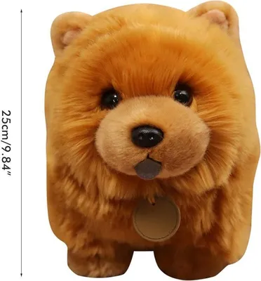 Obrázek produktu pro 25 cm (10 palců) roztomilá plyšová hračka Chow Chow, měkká plyšová hračka, plyšová panenka, dekorativní polštář na pohovku, gauč a ložnici, tip na dárek