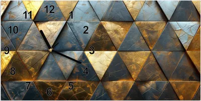 Produktbild von Wanduhr aus Glas mit Motiv Geometrische Wandkunst- 60 x 30 cm - inkl. Aufhängesystem