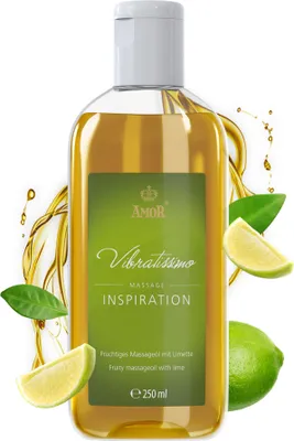 Produktbild von Vibratissimo Inspiration 250 ml Massageöl - Erfrischend mit LimettenDuft - Stimulierend, Zitrus, Frischer Duft & Gleitöl, Liebesöl