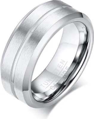 Produktbild von Wolfram Ring: Herren Tungstenring matt und glänzend 65 (20.6 mm Ø)