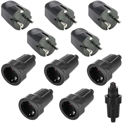 Productafbeelding van 5 Paar Waterdichte Schuko-stekkeradapters 250V 16A