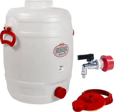 Produktbild von Graf Getränkefässer Rund 30 Liter Messing Auslaufhahn 1/2"