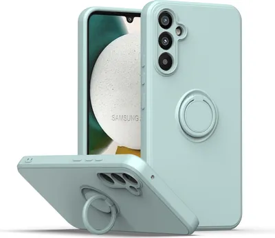 Produktbild von Galaxy A34 Handyhülle, Ring Halter Ständer Kratzfeste Weiche Silikon schutzhülle für Samsung Galaxy A34 hellgrün