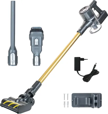 Image de Genius INVICTUS X8 Aspirateur à batterie, aspirateur à main sans fil batterie interchangeable 3 compartiments filtre HEPA sans sac contre les poils d'animaux virus bactéries