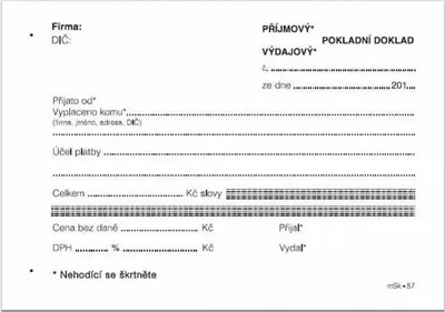 Produktbild von Universální příjmový a výdajový doklad MSK - A6 / nečíslovaný 100 listů NCR / 57