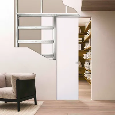 Produktbild von ECLISSE Wandbündiges Schiebetürsystem mit Spachtellaibung SYNTESIS LINE 1-Flügelig Wandstärke 12,5 für Standard-Türblatt
