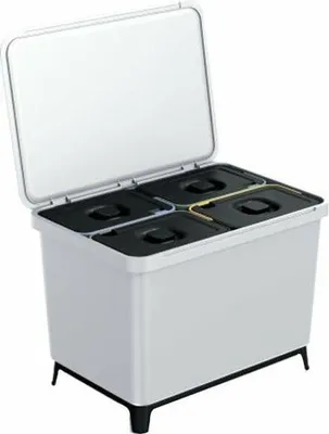 Image de Keden SYSTEMA Poubelle 4x10 litres Tri sélectif Recyclage Gris cendré