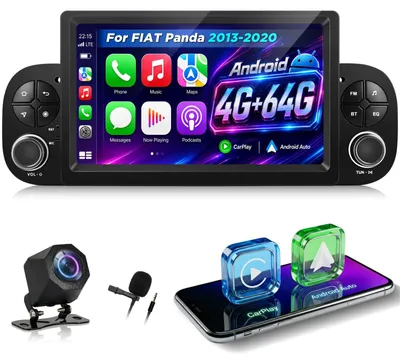 Immagine prodotto di Autoradio Android per Fiat Panda dal 2013 al 2020, con schermo touchscreen da 9 pollici