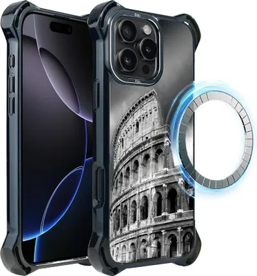 Produktbild von Schutzhülle für das iPhone 16 Pro Max, MagSafe-kompatibel, verstärkte Ecken, schwarz, Kolosseum