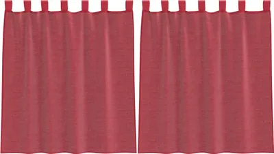 Image de Voilages à œillets 2 pcs rouge bordeaux 140 x 140 cm