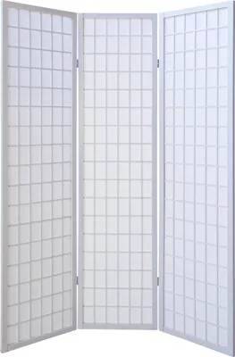 Produktbild von Homestyle4u Paravent Raumteiler 3 teilig Holz Weiß Reispapier Weiß Höhe 175 cm Indoor