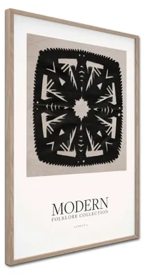 Productafbeelding van STYLER Wanddecoratie, 60x90 cm, geometrisch, folkore poster, folkore afbeelding, moderne kunstafdruk, wanddecoratie voor woonkamer en slaapkamer, met lijst, design