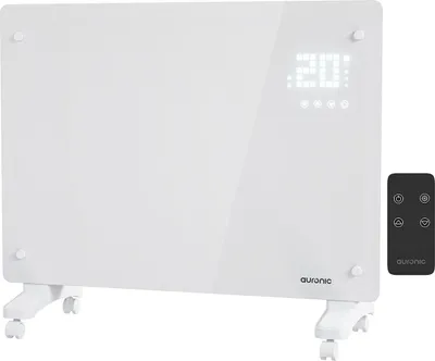 Produktbild von Auronic Konvektorheizung 1500W Weiß - Glas-Panel mit Thermostat - Timer - Fernbedienung