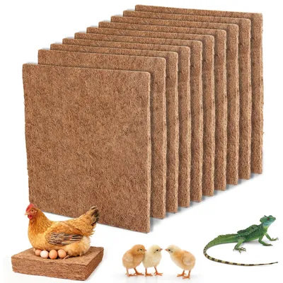 Productafbeelding van 10 x kippennestmat, 25 cm x 25 cm, nestelkussens van natuurlijke kokosvezel