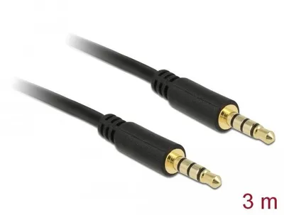 Immagine prodotto di Cavo Delock con connettore jack da 3,5 mm a 4 pin > connettore, 3 m, nero