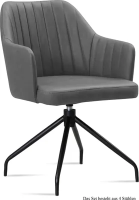 Produktbild von Armlehnstuhl drehbar (4er-Set) Dorena 58x81x60 Schwarz/Grau