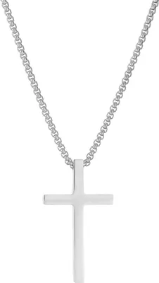 Zdjęcie produktu dla AFSTALR Męski srebrny naszyjnik krzyż z zawieszką Biżuteria religijna 50cm